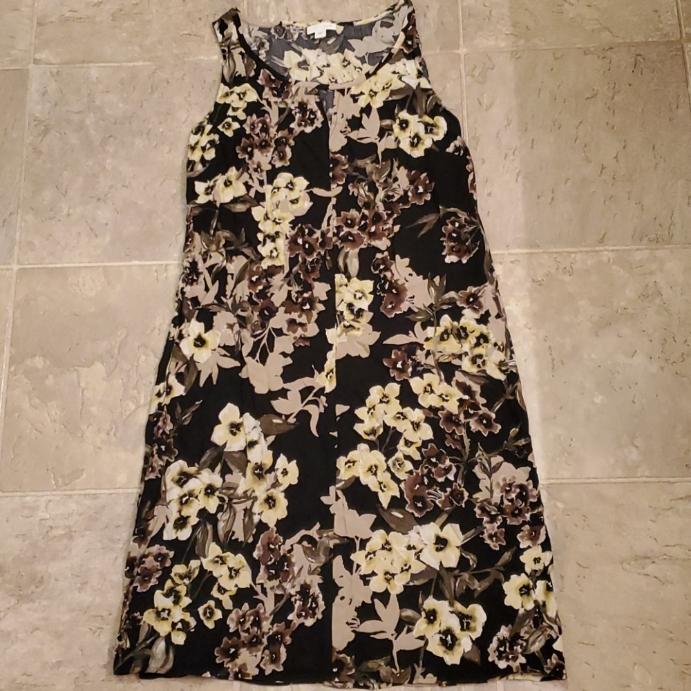 J. Jill floral rayon dress neutral colors small